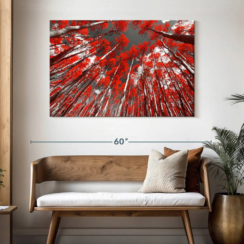 Harnek, arbres de la forêt rouge, H 32 po x l 48 po