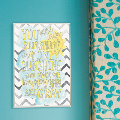 Gupton You Are My Sunshine Watercolors Chevron Wall Plaque