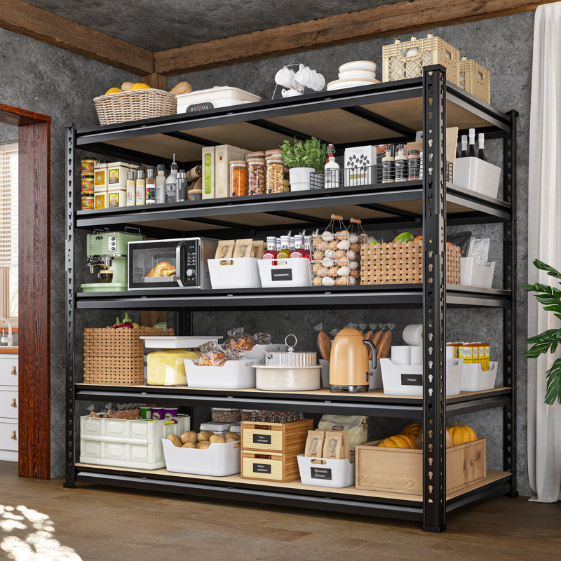 Étagère de garage robuste de 55 po x P 24 po avec bords roulés, étagère de rangement réglable avec une grande capacité