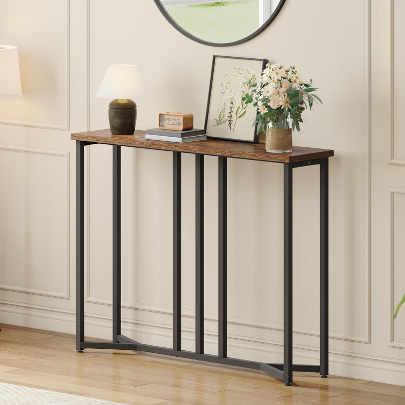 80cm Console Table, Brown, Black