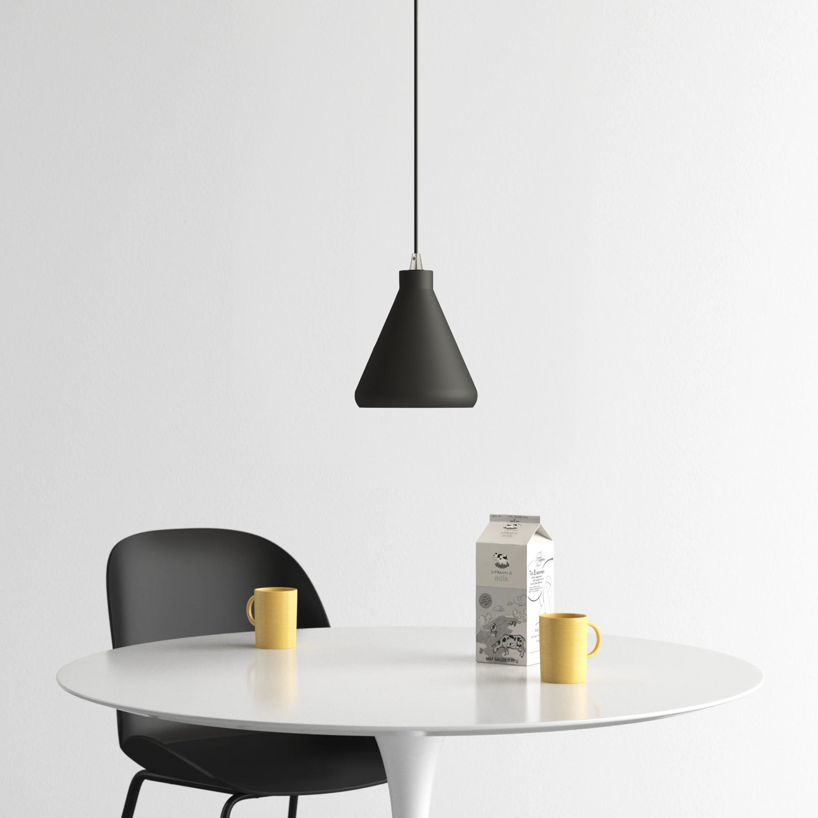 Schultz Dimmable Dome Single Light Pendant, Black, 13" H x 10.5" W x 10.5" D