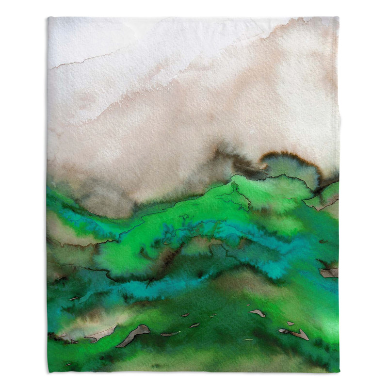 Couverture sherpa doux vert winter ondulations, l 51 po x L 60 po