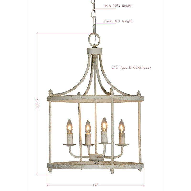 Bahr 4 - Light Dimmable Lantern Drum Chandelier