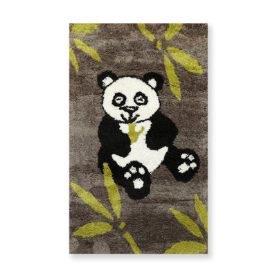 Tapis brun / noir / blanc / vert en coton / polyester touffeté à la main 3 pi x 5 pi Cairo