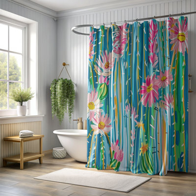 Rideau de douche standard 1 pièce Preppy