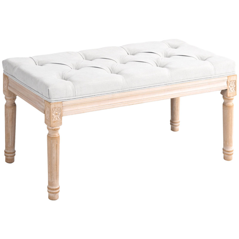Banc de chambre rembourré HOMcom, H 15,75 po x l 31,5 po x P 17 po