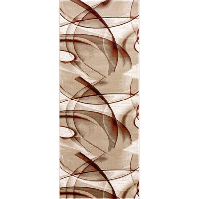 Alexia Collection Beige/Brown Abstract Modern & Contemporary Area Rug