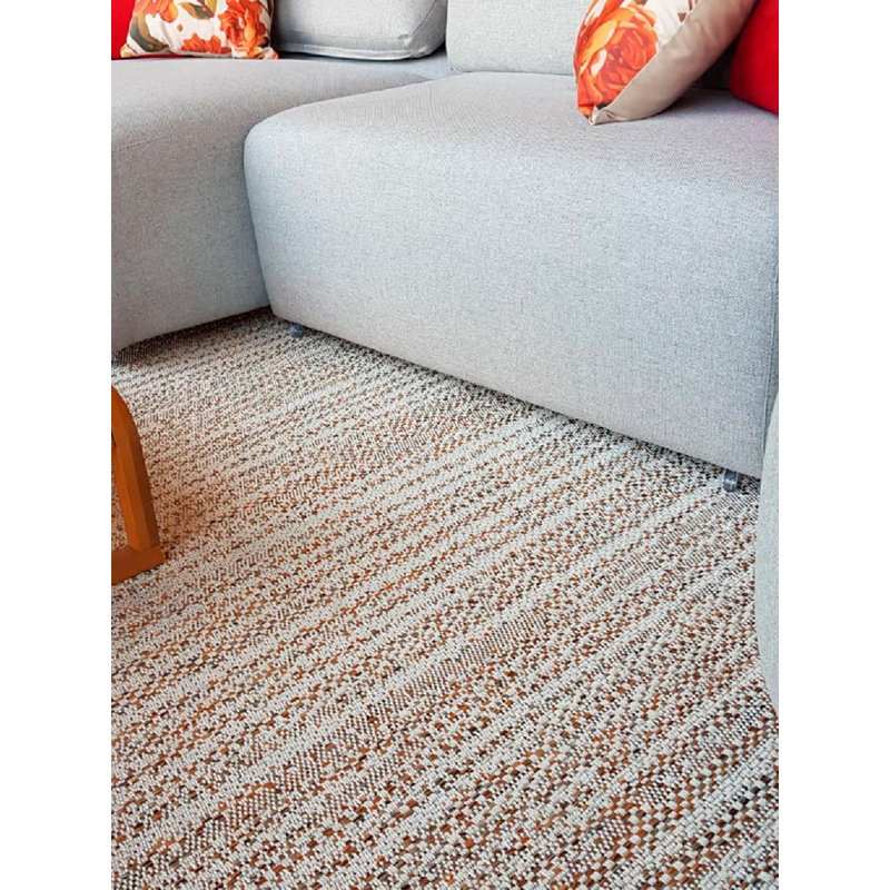 Sharm Rectangle Area Rug in Orange, Rectangle 5' x 8'