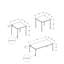 Table contemporaine 3 pièces avec plateau en marbre blanc et métal moderne