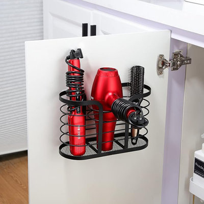 Adjustable Hair Dryer Holder 3-in-1,Wall Mount Organizer for Styling Tools
