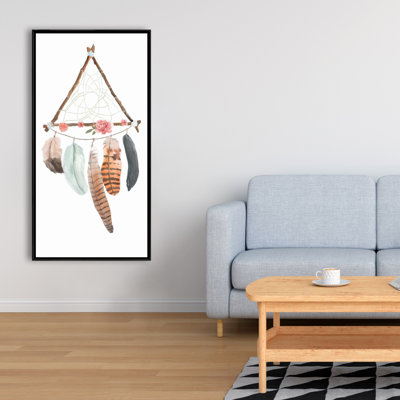 Triangular Dream Catcher Print On Canvas