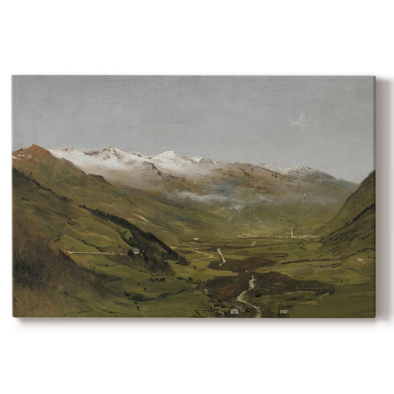 Paysage rétro - DCL XXVI, Toile tendue, H 9 po x l 13 po x P 1,5 po