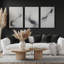 Ethereal Smoke Dance, ensemble de 3 impressions sur toile dans un cadre-106959853-106959840