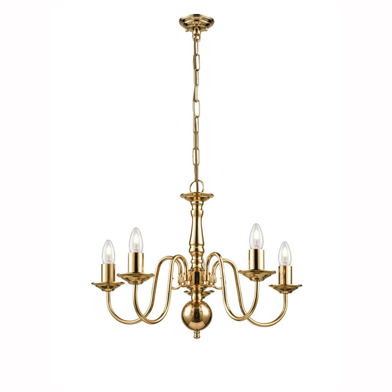 Delft 5 - Light Shaded Chandelier, No Shade