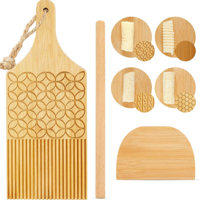 Ensemble de 3 planches à gnocchis Garganelli avec rouleau et coupe pour machine à pâtes