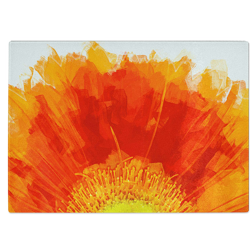 Tempered Glass a Gerbera Chopping Board, 39 cm W x 28.5 cm L