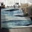 Tapis géométrique bleu / ivoire Braziel-833437678