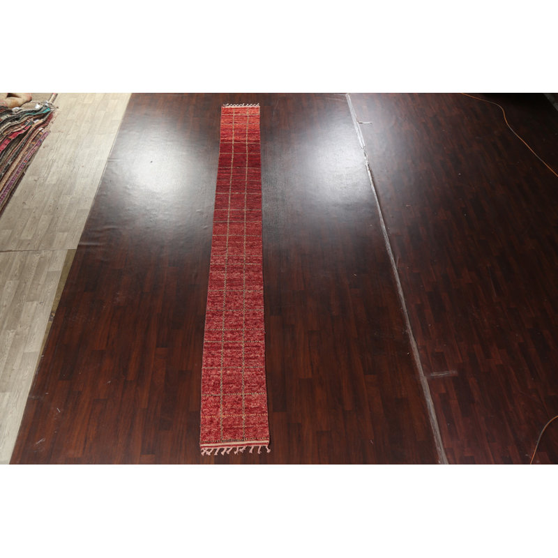 Tapis de couloir marocain en laine noué à la main 2 x 17