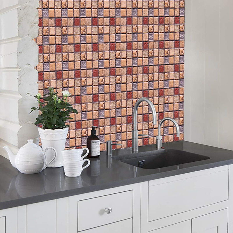 10 feuilles autocollantes dosseret imperméable pour cuisine style mosaïque mexicaine autocollants de carrelage auto-adhésif carreaux de mur en PVC bricolage autocollants