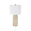 Lampe de table Cole et bois gris avec abat-jour tambour blanc