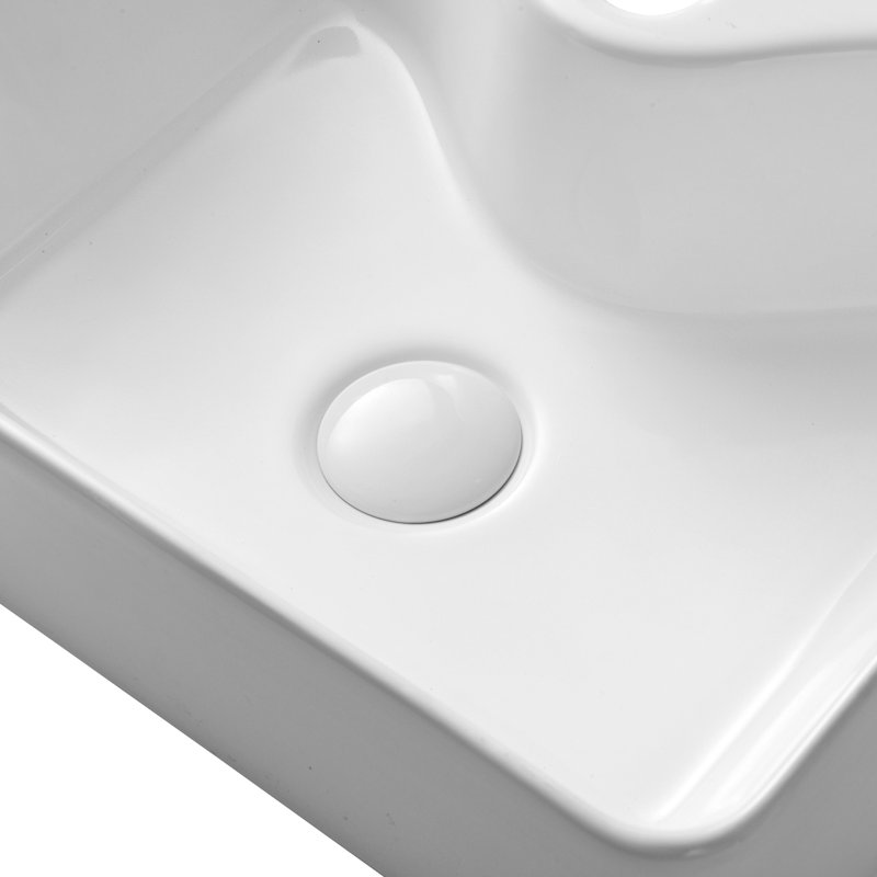 Lavabo de salle de bain vasque rectangulaire en céramique blanche