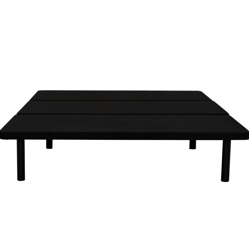 Structure de lit simple en métal noir, plateforme rembourrée avec un look moderne, style minimaliste, rangement sous le lit, support, pour les dortoirs, installation pour le stress et acier, grand espace de sommeil confortable,