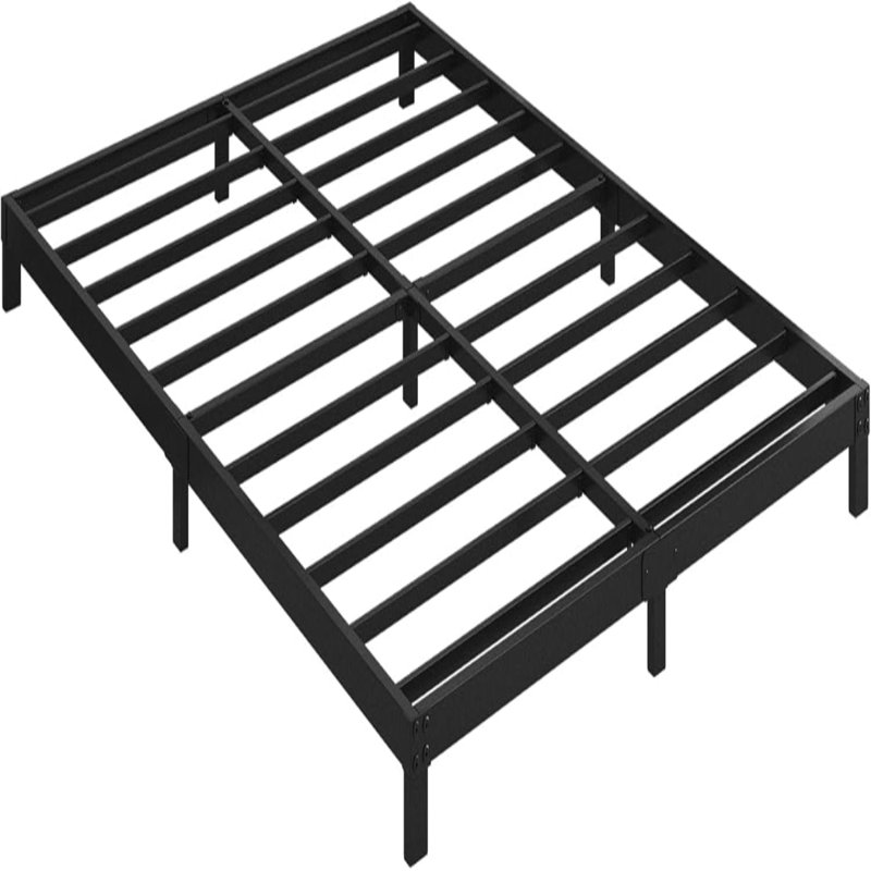 LowBed Frame - Heavy Duty Metal -Bed Frame In Matte Heavy Duty With Steel Slats, Easy Assembly, Noise-Free, Non-Slip, No Box Spring Needed