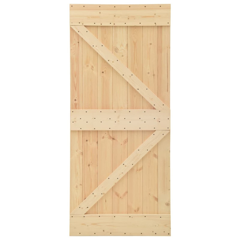 vidaXL Door NARVIK Natural 31.50 x 82.68 in Solid Pine Wood, 31.5" x 82.68", Triangle
