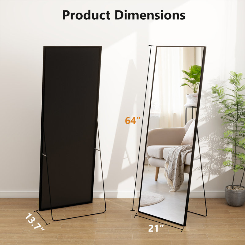 Miroir pleine grandeur, Noir, 64 po x 21 po