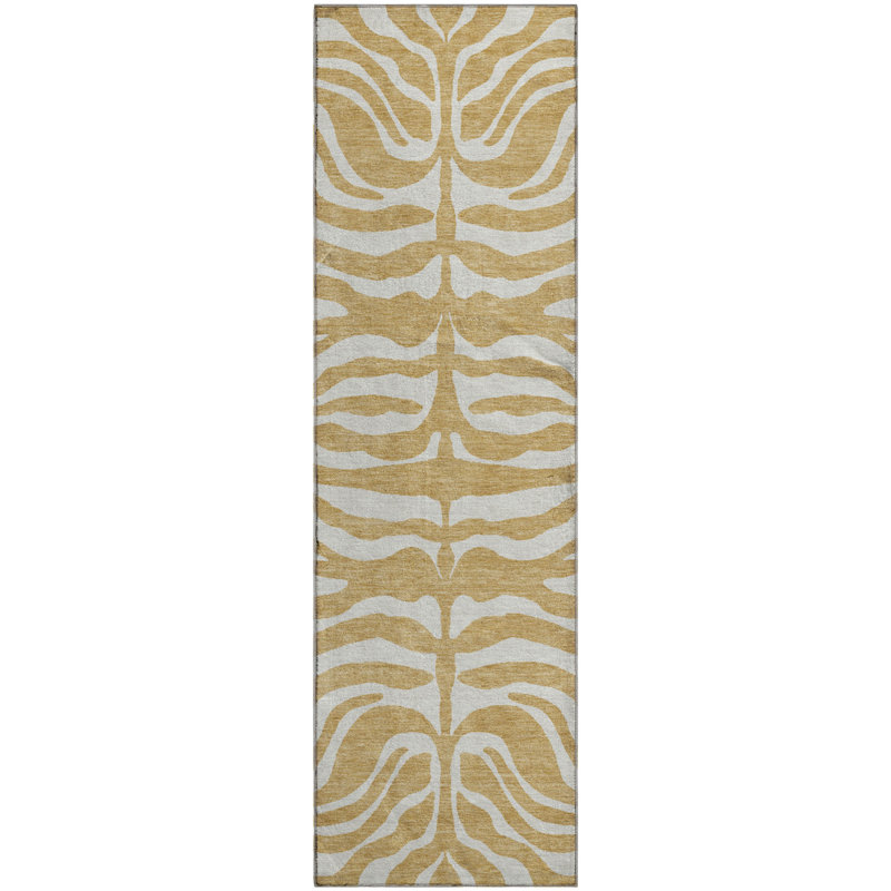 Premium Machine Washable Kian AMF1042 Animal Print Rug, Runner 2'3" x 7'6"