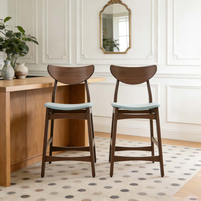 CHAISE DE COMPTOIR, Menthe, Marron foncé