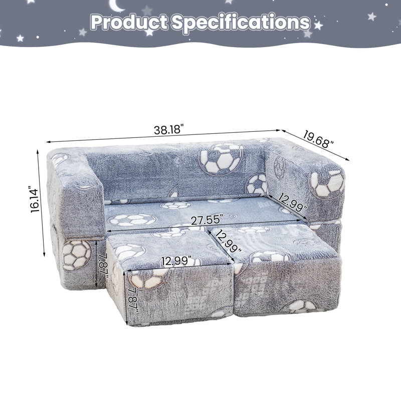2 Seater Velvet Sofa & Chaise