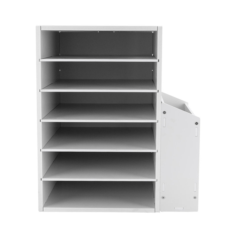 Classeur empilable en bois manufacturé Jazziah, Blanc