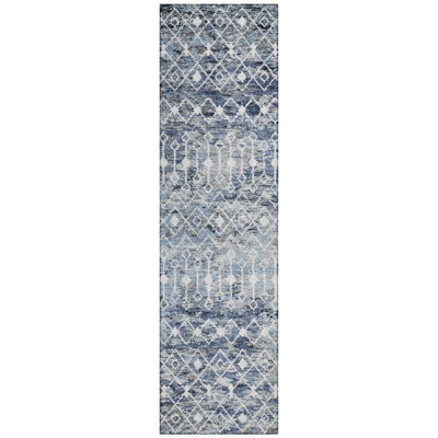 Calandria Blue Washable Indoor-Outdoor Rug - LOOMLAN