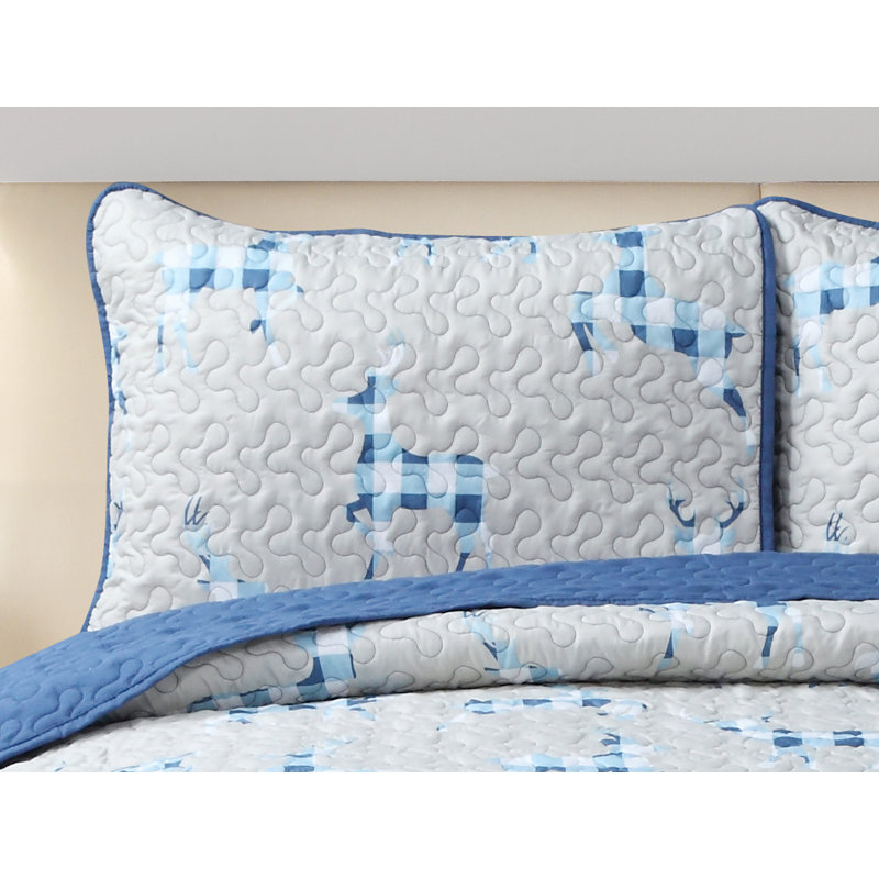 Castellon Microfiber Animal Print Sheet Set, Full/Double, Blue/Gray