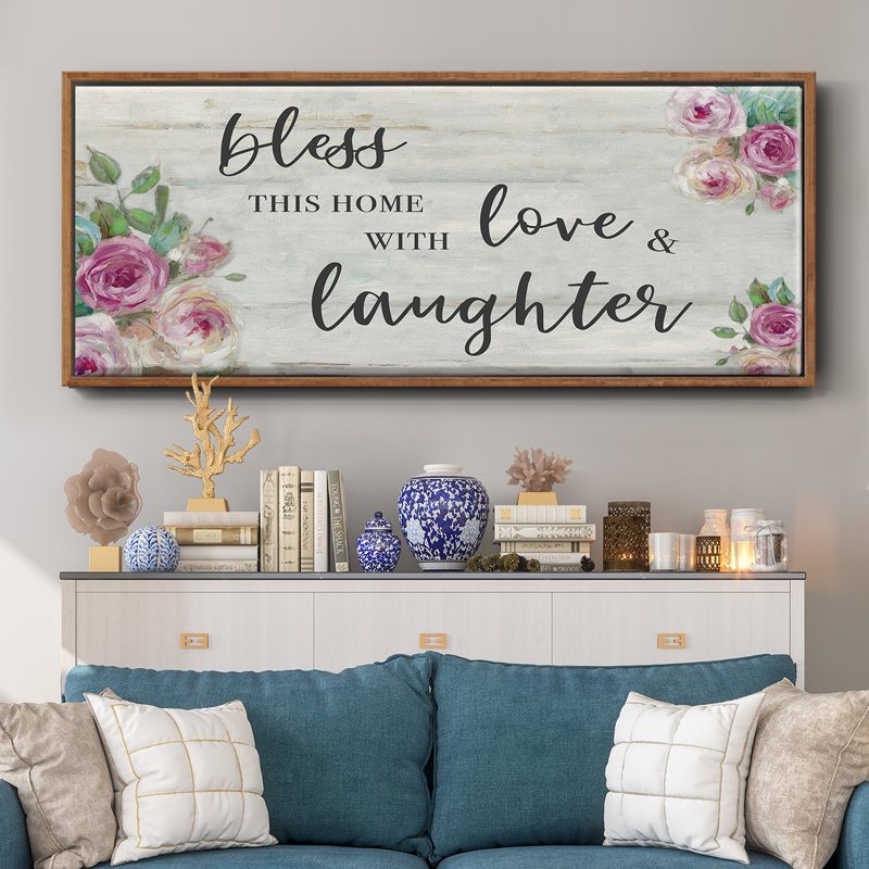 Love and Laughter - Toile encadrée, H 8 po x l 20 po