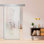 Porte de grange coulissante en verre sans cadre avec design moderne sablé et quincaillerie (semi-privée)