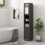 Grande armoire de rangement pour salle de bain avec miroir, armoire tour autoportante en bois avec tablettes réglables pour la salle de bain ou le salon