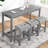 Multifunctional Wooden 4 Piece Bar Table Set With Power Outlet, 1 Bar Table And 3 Chairs Set, Dining Table Set, Industrial Breakfast Table Set-2086742103-2086742102