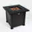 Outdoor Fire Pit Table 28Inch Square, Steel, Propane Gas, 8.27In Package Height, No Glass Square Gas Table, Steel Burner, Fuel, 40Lb Product Weight, Cover