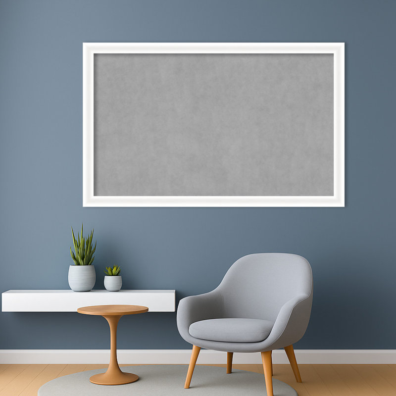 Oliver White Narrow Framed Magnetic Board - Magnet Board, Organization Board, 27" H x 43" W
