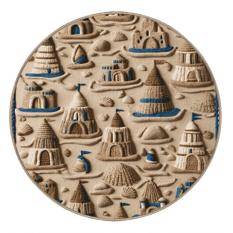  Tapis nautique lavable Sandcastles, Carré 4 pi