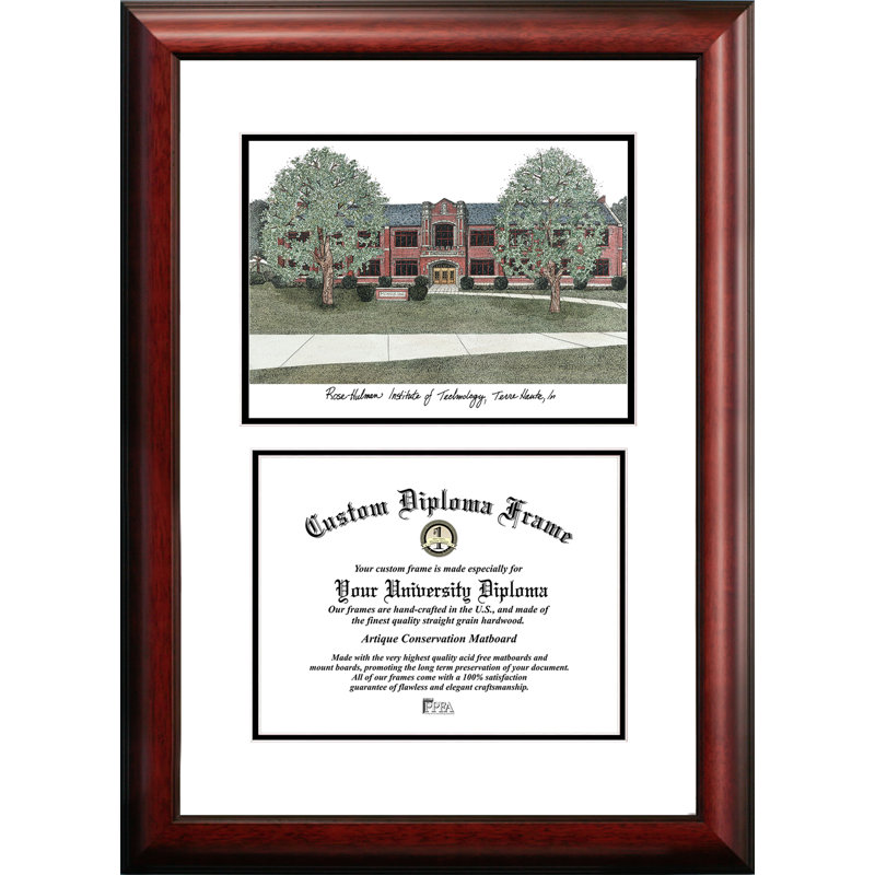 NCAA Scholar Diploma Picture Frame, Institut Rose Hulman, 17cm H x 21cm W x 2cm D