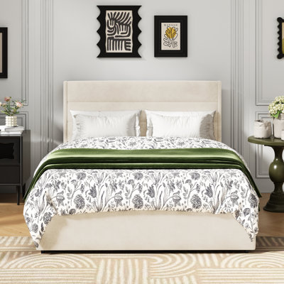 Brezzy 4-Drawer Storage Upholstered Wingback Bed