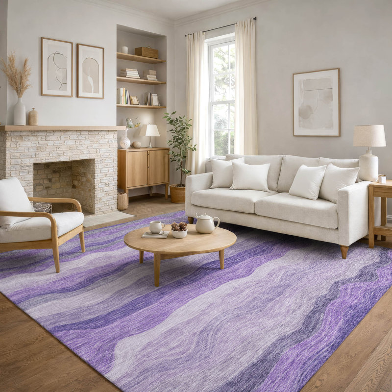 Tapis de qualité supérieure lavable à la machine Mayfield AMF2397, 9 pi x 12 pi, Mauve