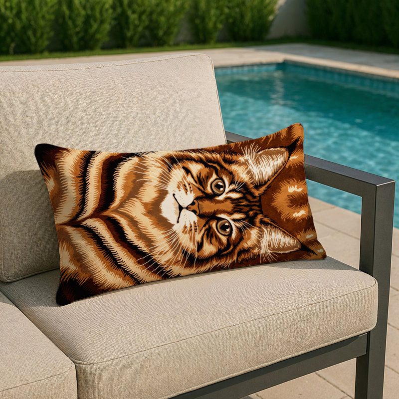 Coussin décoratif intérieur et extérieur Turkish Angora Cats, Rectangle H 20 po x l 14 po, European Shorthair