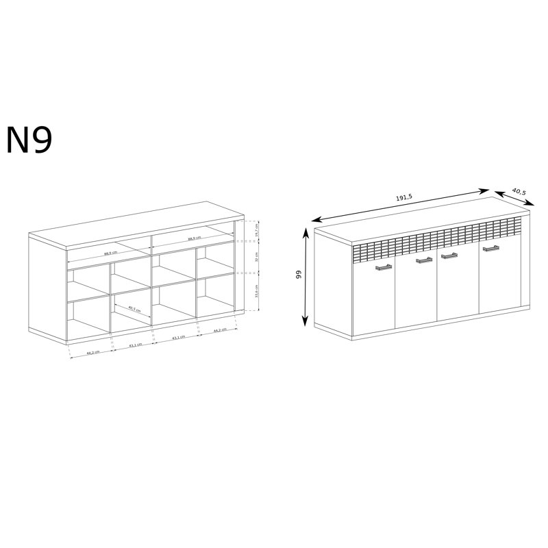 Temme 192cm Sideboard