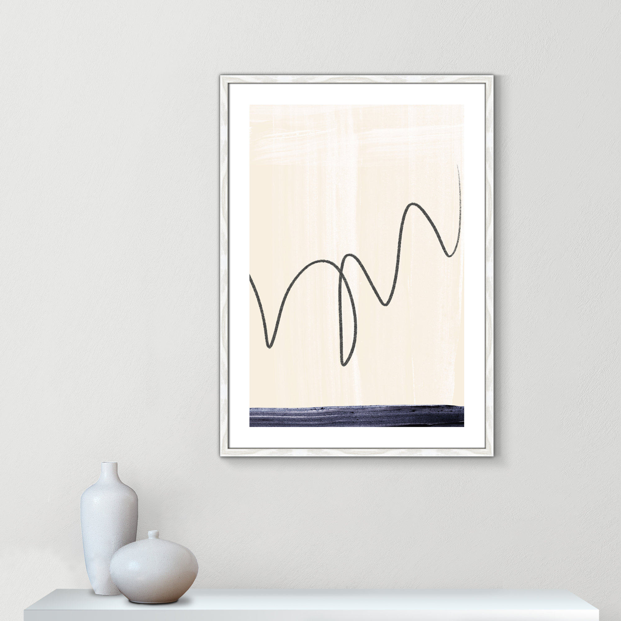 Departured II - Picture Frame Painting Print, 35.5" H x 25.5" W x 0.75" D, White Framed Paper