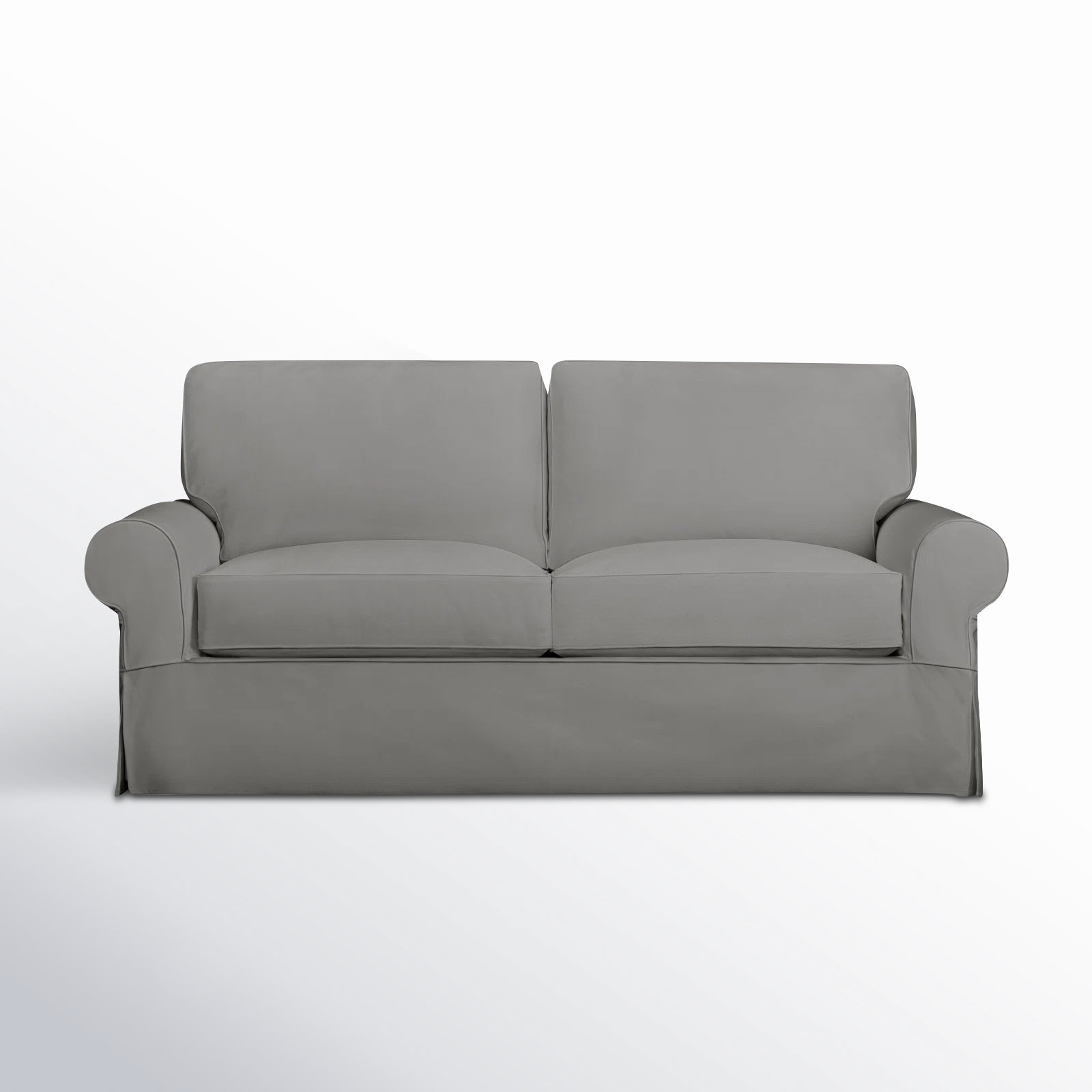 Porter 84'' Slipcovered Sofa, Bayou Light Gray Canvas