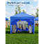 3x3m Folding Gazebo – Waterproof Pop-Up Tent with 4 Side Walls, UV Protection & Adjustable Height for Garden & Outdoor Use-129414937